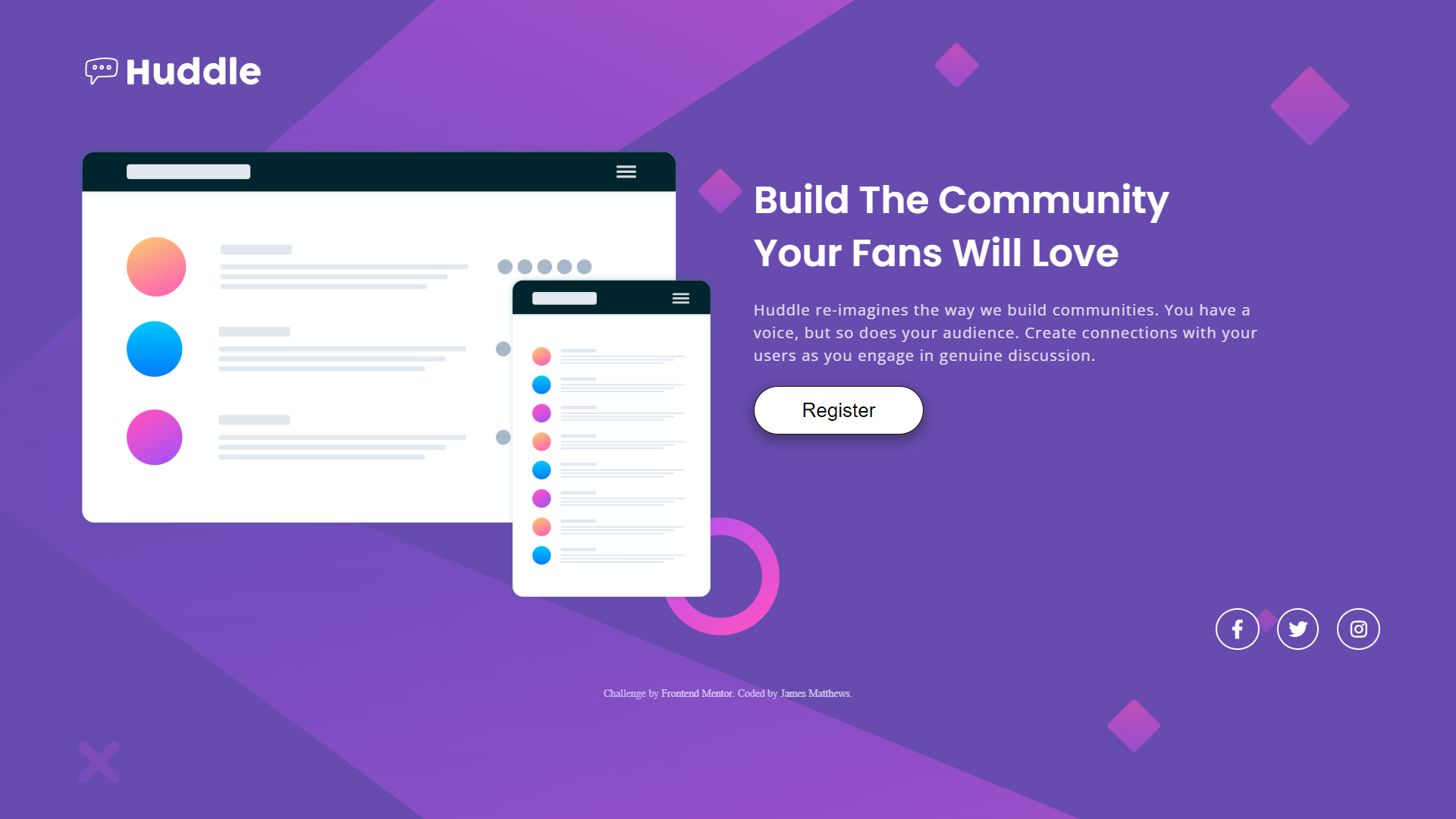 Huddle Landing Page