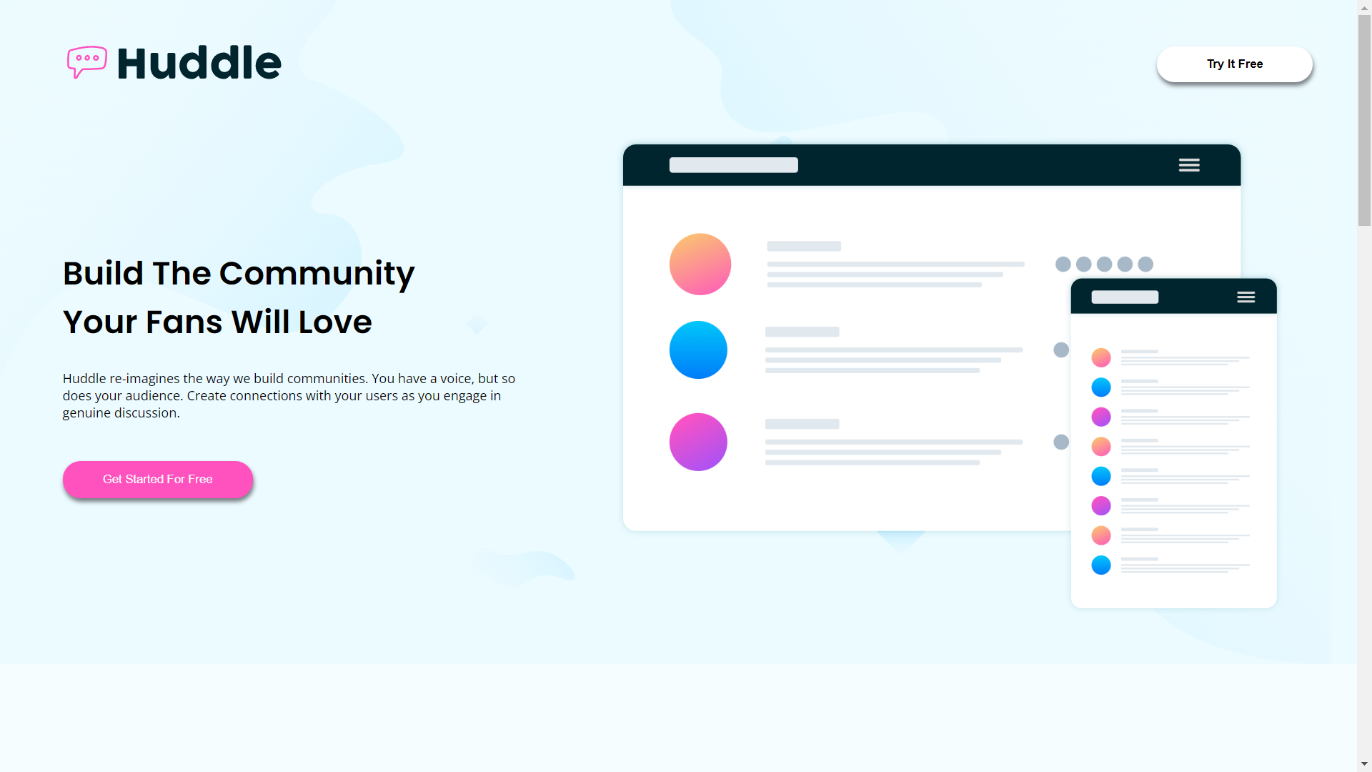 Huddle Landing Page